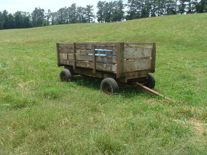 Vintage Corn Wagon perfect for parades and celebrations mounted on tires