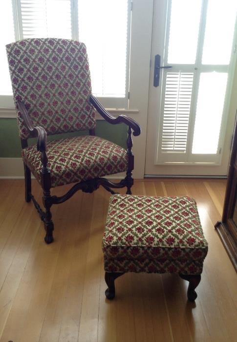Vintage chair & ottoman