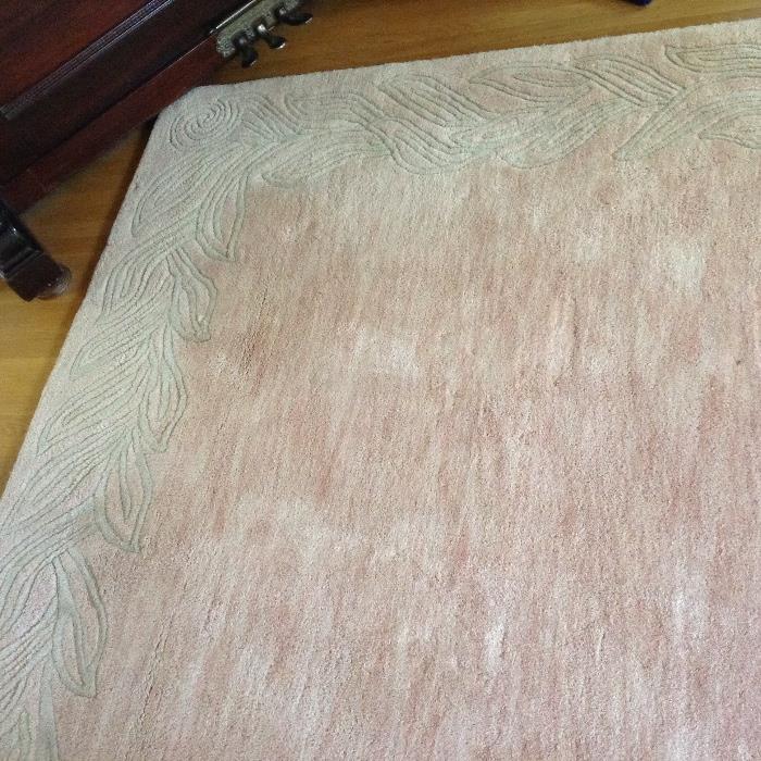 Plush pastel thick wool rug - 87" x 112" (a little bigger than 7 x 9 ft.)