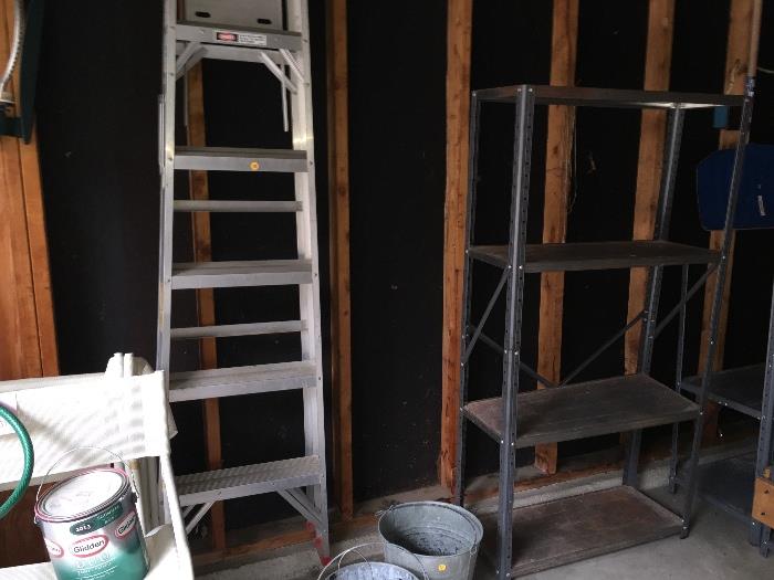 ladder/metal shelving