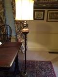 eagle floor lamp, area rug