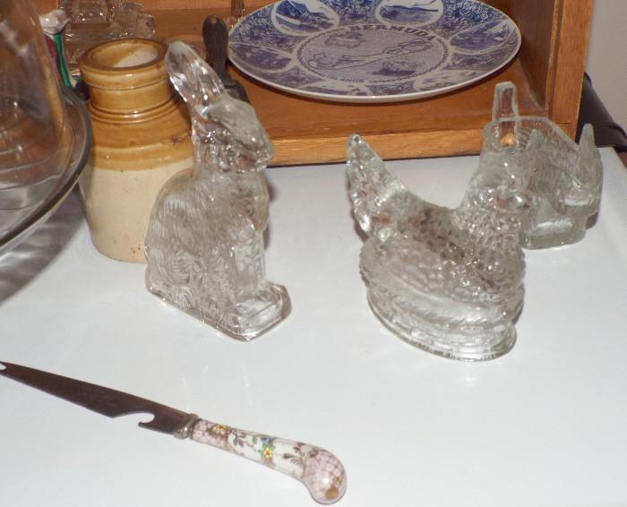 MORE ANTIQUE GLASS ANIMAL CANDY CONTAINERS