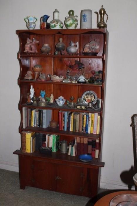 Pair Wooden Shelving Units with Storage underneath