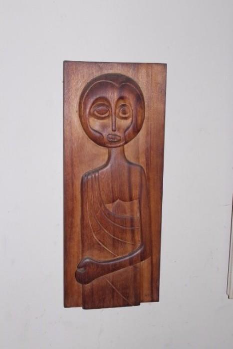 Wooden Wall Plaque of Woman