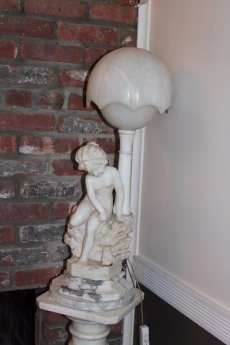 Lamp, Pedestal and Statuary