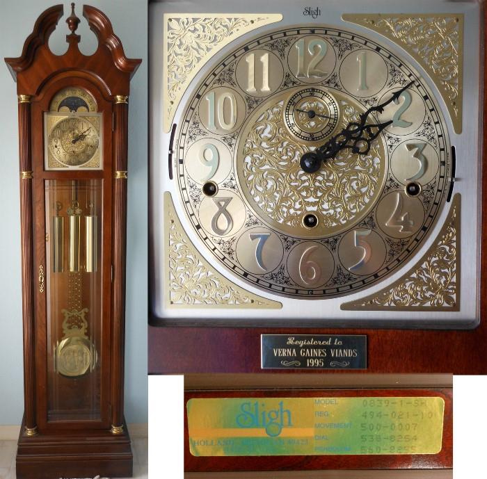 Excellent Sligh Grandfather Clock in Good Working Order