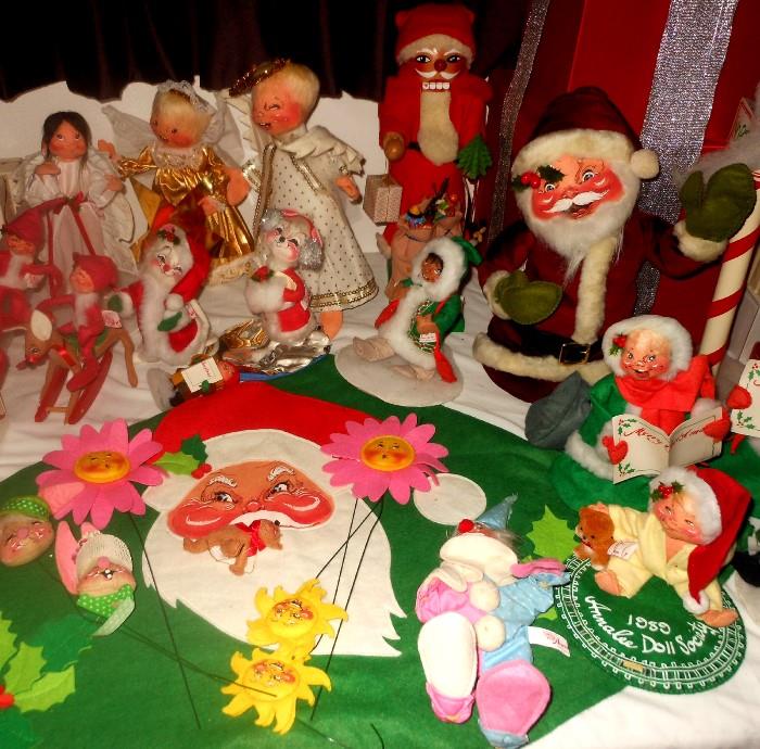 Small sample of the Annalee Christmas Dolls and Ornaments