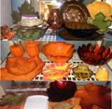 The Autumn/Leaf theme, perfect for Fall Entertaining; Many pieces brand new/never used, just taken out of the boxes 