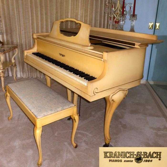 Kranich and Bach Baby Grand Piano c1950s with matching stool 