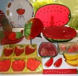 Watermelon, Strawberries, Bananas and Pepper Dishes