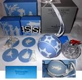 Wedgwood and Waterford Christmas Ornaments, many more Waterford Ornaments available 