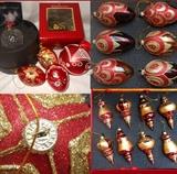 Just Stunning AMERICHRISTMAS Christmas Ornaments and Waterford Christmas Ornaments; all in original boxes 