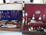 2 BOXES OF ANTIQUE SILVER PLATED FLATWARE