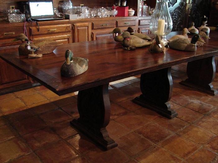 One of three harvest style tables or ranch tables.