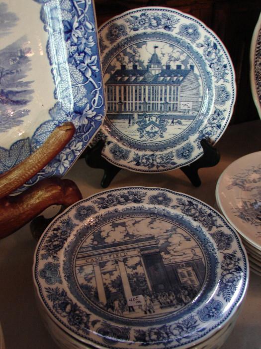 Blue and white Yale plates