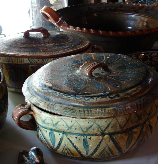 We love working with the huge Mexican pottery serving pieces. Some are almost too heavy too lift even when empty. Old, beautiful.