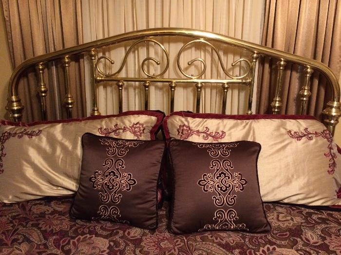 Unique, Elegant and quite chic king antique BRASS Headboard.