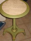 small green oval marble inset top table