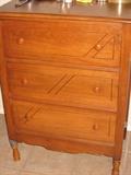vintage pine dovetail three drawer chest