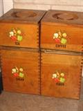 vintage dovetail wood canister set