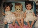 mid century three tiny tears dolls in our original box