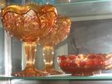 Amber depression glass