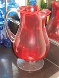 red glass pitcher