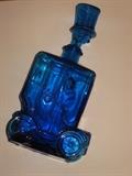 vintage blue glass decanter