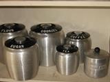 mid century aluminum kitchen canisters
