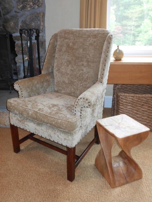 Henredon wingback chair with nailhead details