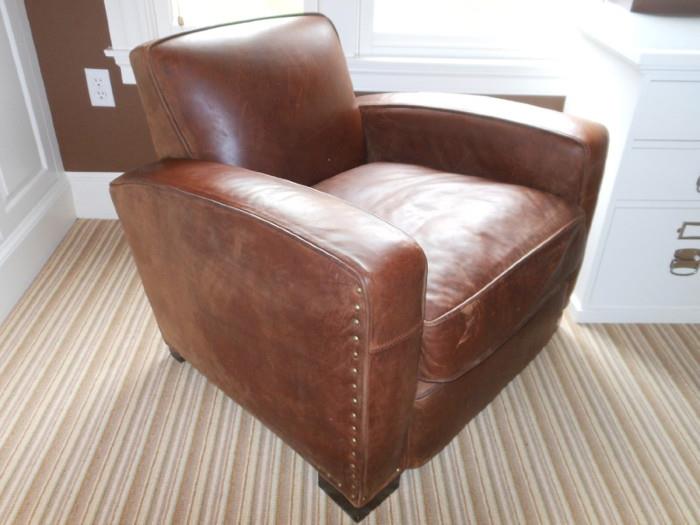 Restoration Hardware leather armchair