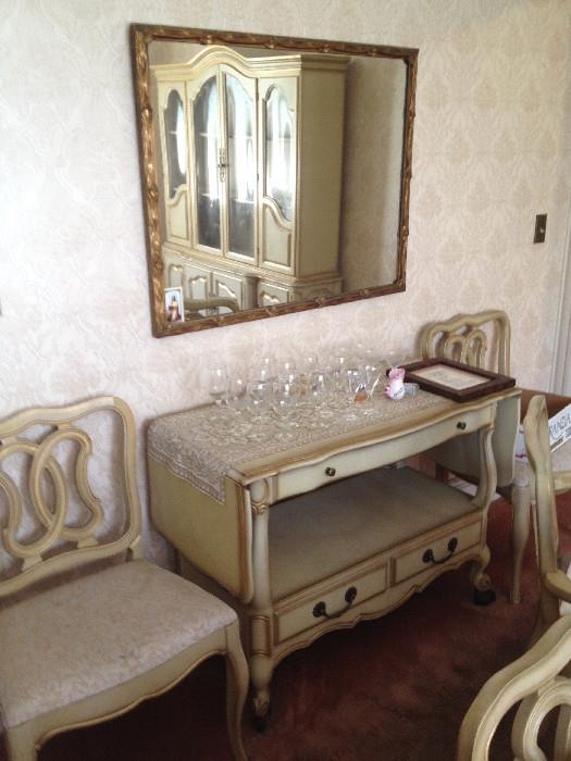 French Provincial server and chairs that accompany table