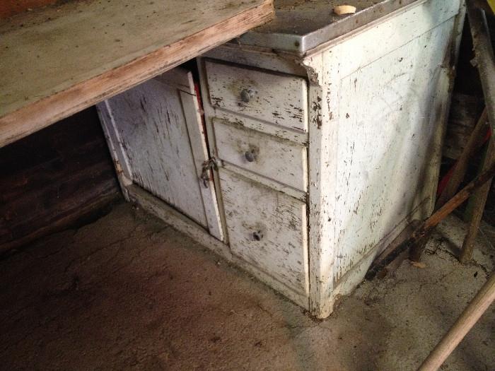 Bottom to Hoosier cabinet -- top in basement