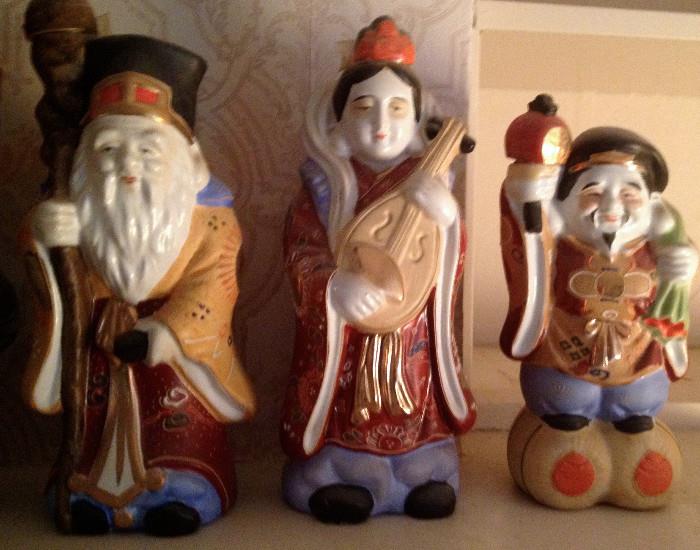 Oriental gods liquor bottle collection