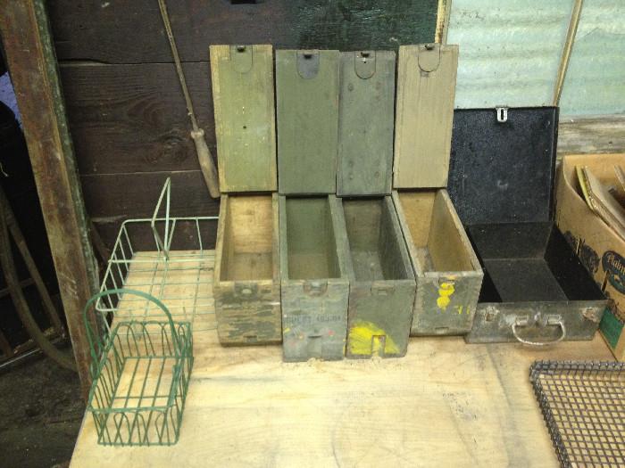 Ammo boxes and egg carriers.