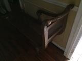 petite recumbent caned bench