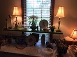 Floral Arrangements, Lamps, Crystal, All items like new!