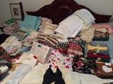 King Size Linens, Full Size Quilts and Shams, Towels, Placemats, Napkins, Many never used!