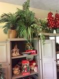 Florals and more Christmas. Cabinets are for sale