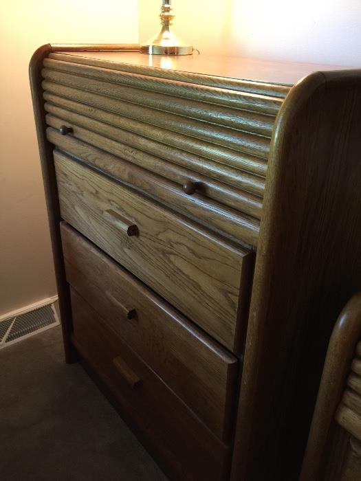 3 drawer dresser with roll top
