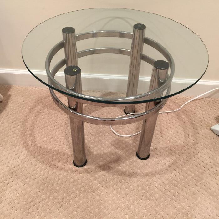 glass side tables (2)