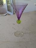 Vinious Hand Etched Signed Martini Glass