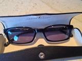 Vintage Oliver Peoples Zuko Black Frame Sunglasses with Lavender Lenses
