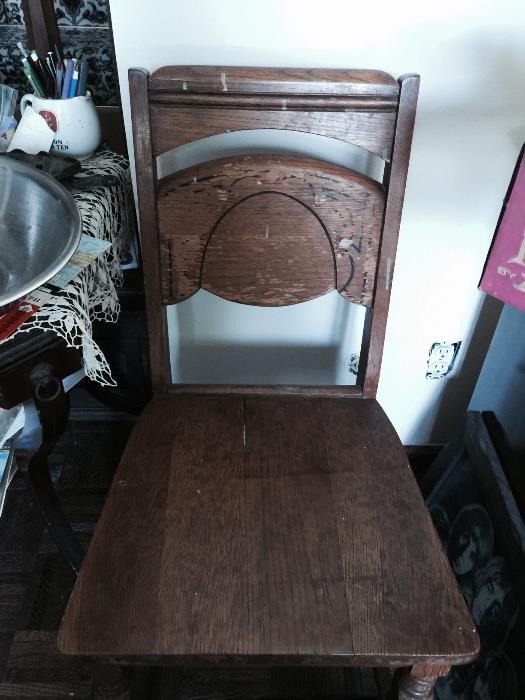 4 antique chairs w/ table
