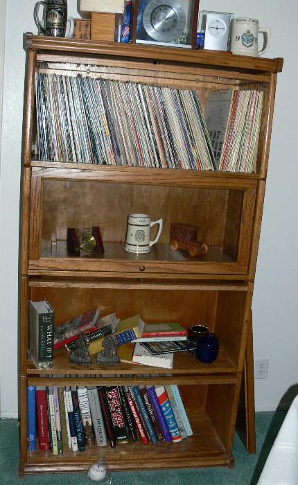 Records in lawyer's bookcase