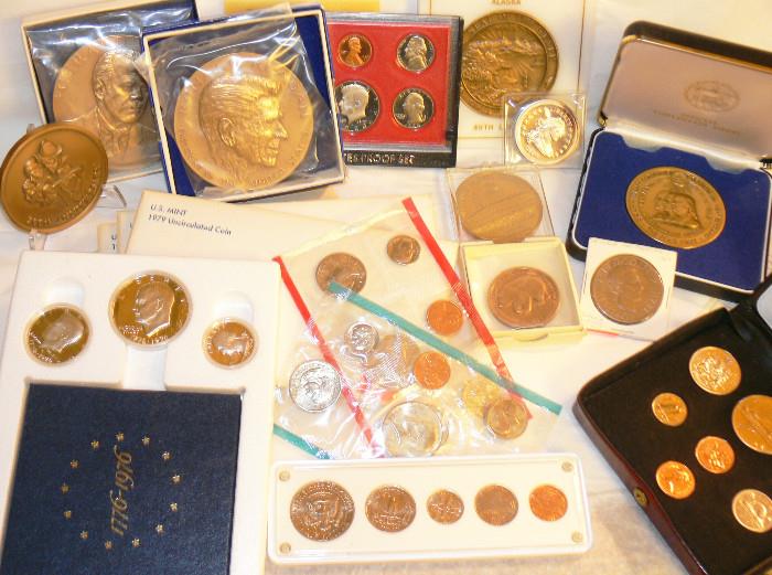 Many U.S. coins, tokens, commemoratives, etc.