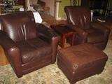 leather chairs and ottoman by Innovations