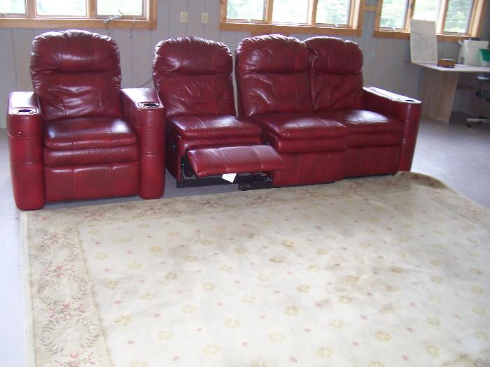 Italian Leather Home Theatre Chairs $1800 For all Four.   Never used.