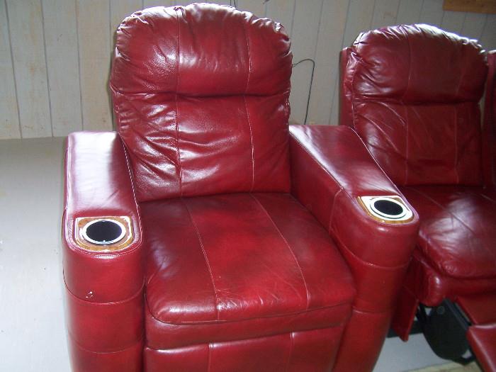 Italian Leather Home Theatre Chairs $1800 For all Four.   Never used