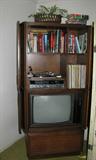 NICE HEAVY ENTERTAINMENT CENTER/BOOKCASE